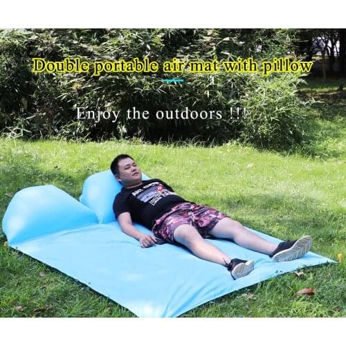 New air pillow picnic mat outdoor with pillow moisture pad inflatable sofa cushion waterproof padded beach grass mat