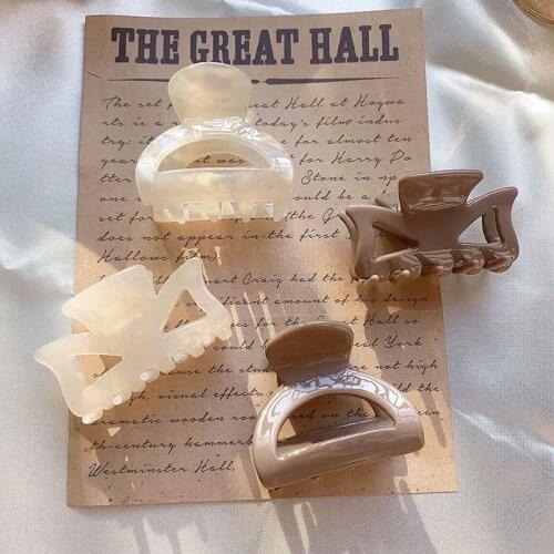 2020 New Fashion Acetate Acrylic Hair Claw Geometric Oval Hair Clip Hair Clamps Crab for Women Hair Accessories