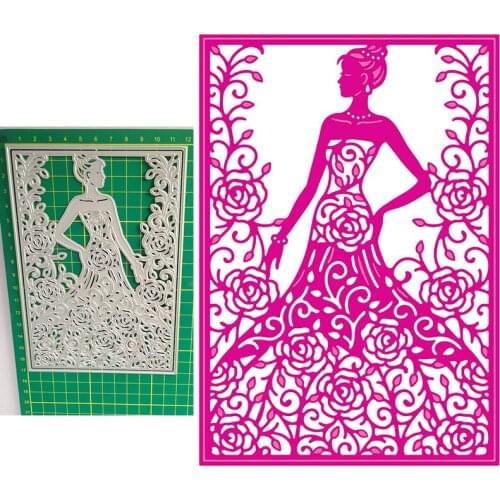 Fairy Beautiful Girl Openwork Frame New Metal Cutting Dies Knife Mould Scrapbook Album Greeting Card Decoration DIY Handmade Art