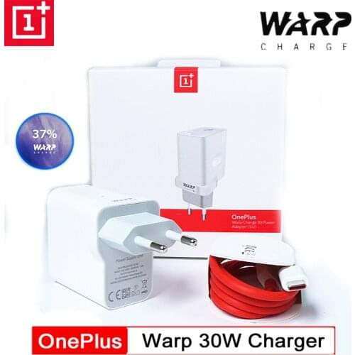 Original Oneplus Warp Charge 30 Power Adapter Oneplus 7 7T Pro 6 T 30W Warp EU/US Charger 100CM Warp Charger Cable Fast Charge