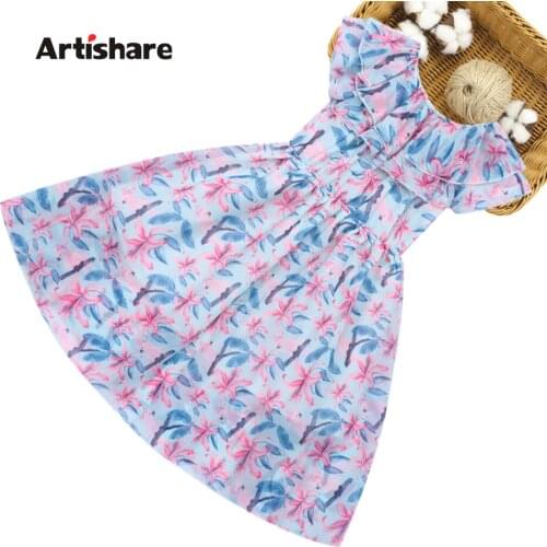 Girl Beach Dresses Floral Girl Child Dress Bohemia Style Kids Dresses Summer Costume For Girls 6 8 10 12 14