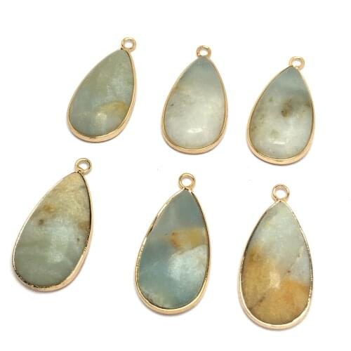 New Natural Gems Water Drop Pendants & Necklace Fashion Natural Stone Pendant for Jewelry Making Supplies DIY Necklace Bracelet