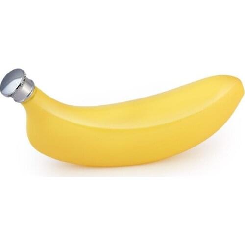 Portable Banana Hip Flask 304 Stainless Steel Fruit Shaped Whiskey Wine Pot 5oz Creative Alcohol Liquor Flagon For Gifts LB610