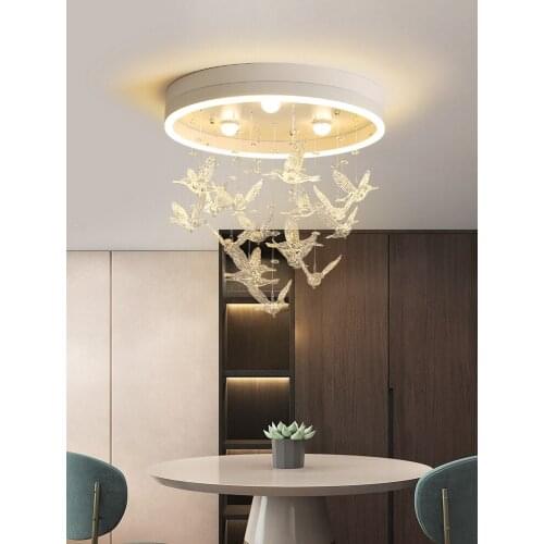 Simple and modern ceiling light bedroom lamp childrens room warm Nordic creative lamps LED crystal chandelier girl