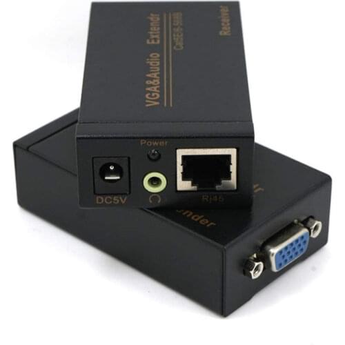 VGA UTP extender VGA AV extender repeater with audio by cat5e/6 cable up to 100M with audio power adapter