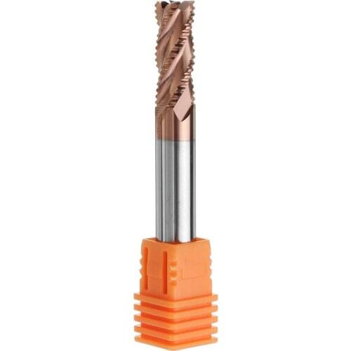 Drillpro 4/6/8/10mm Rough End Mill Cutter 4 Flutes HRC55 AlTiN Coating Milling Cutter