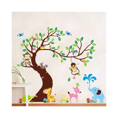 Owl Monkey Wall Sticker Cartoon Wall Decoration Kindergarten Room Decoration Accessories Wall Decals Nursery Home Office Decor