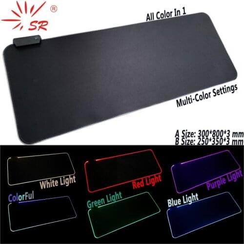 SR 2 Sizes RGB Large Gaming Led Mouse Pad Computer MousePad With Backlight For Keyboard Desk Mat Carpet Laptop Accessories