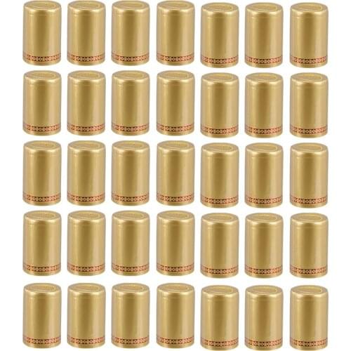 100pcs 33mm Red Wine Sealed Cover Bottle Heat Shrinkable Cap Cute Bottle Cover Wine Bottle Shrink Cap Kitchen Supplies