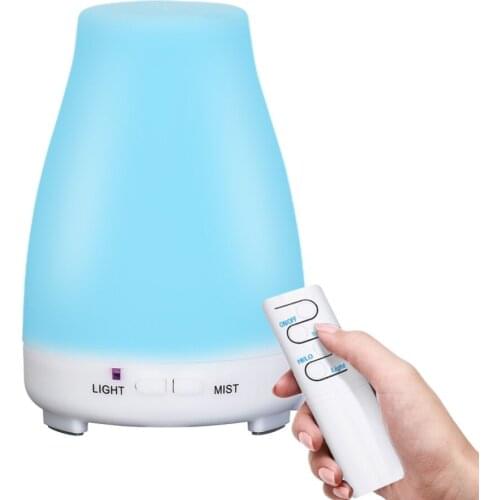 Essential Oil Aromatherapy Diffuser Ultrasonic Air Humidifier for Home Office Desk 200ml Remote Cool Miist Aroma Lamp Diffuser