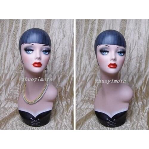 High quality Fiberglass Vintage Manikin Heads , Female Mannequin Dummy Head Hat Display