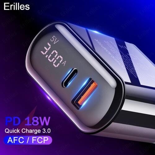 PD Fast Charging Quick Charge 3.0 led USB Charger for iphone 12 charging adapter For xiaomi mi 10 Samsung Moble phone chargers
