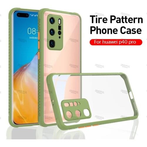 Tyre Texture Hard Cases For Huawei P40 P30 Pro Plus P smart 2021 for mate 40 30 pro nova 7 pro Shock Soft Edge Transparent Case