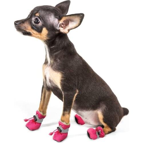 Winter Dog Shoes Boots Anti-slip Rain Reflective Footwear Warm Socks Booties For Small Dogs Cats Puppy