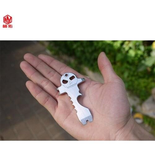 1PCS EDC Stainless Steel Tactical Multifunction Crowbar Outdoor Portable Keyring Screwdriver