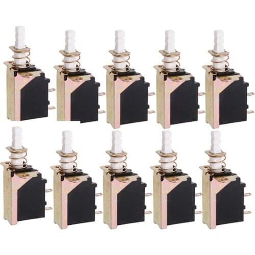 10 Pcs Latching SPST Push Button Power 2Pin Switch SW-3 Switches AC 250V 2A/8A N58A
