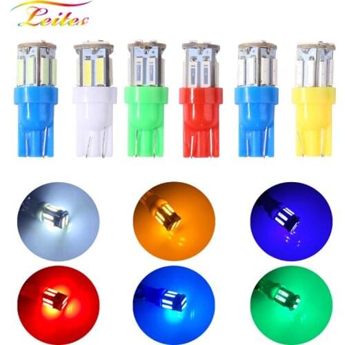 10PCS T10 7014 7020 10 SMD 194 168 W5W LED Light Bulb Clearance Light License Plate Lamp LED Width Lights 10 LEDs 12V