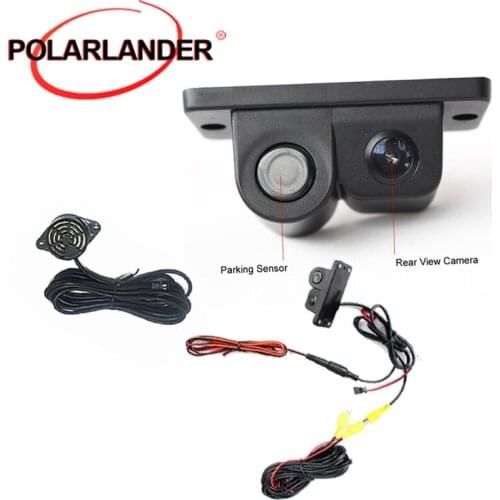 2 in 1 LCD Car SUV Reverse Parking Radar & Rear View Backup Camera Kit Auto Rear View Camera 120 degree night vision