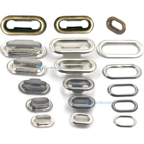 20/50/100 PCS Brass Oval shaped Eyelets Grommet With Washers For Canvas Clothing Bag Purse Hand Craft DIY Sewing