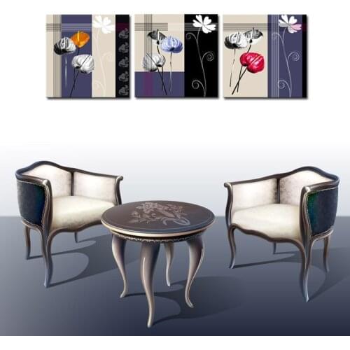 3 sets Canvas Abstract Flowers Oil Painting On The Wall Top-rated Wall Pictures For Living Room Modern Modular Pictures