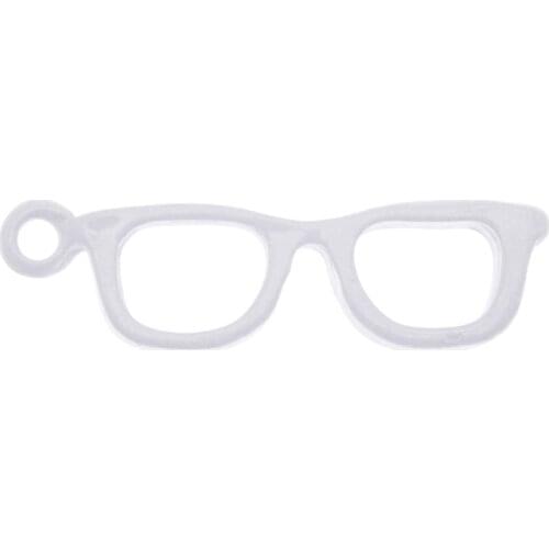 Julie Wang 4PCS Enamel Glasses Charms White Spectacles Pendants Alloy Spectacles Bracelet Jewelry Making Accessory