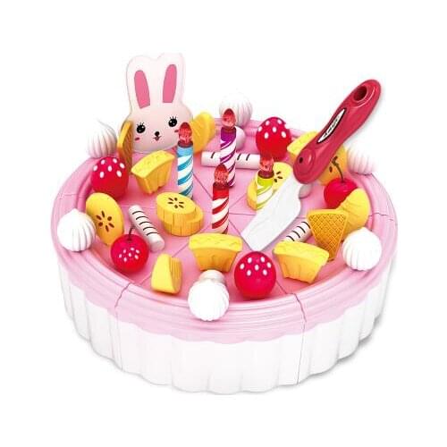 43pcs Kitchen Plastic Play Tea Set Kitchen Cutting Birthday Cake Food Toy Pretend Play House Food Dishes Kid Toy 2021