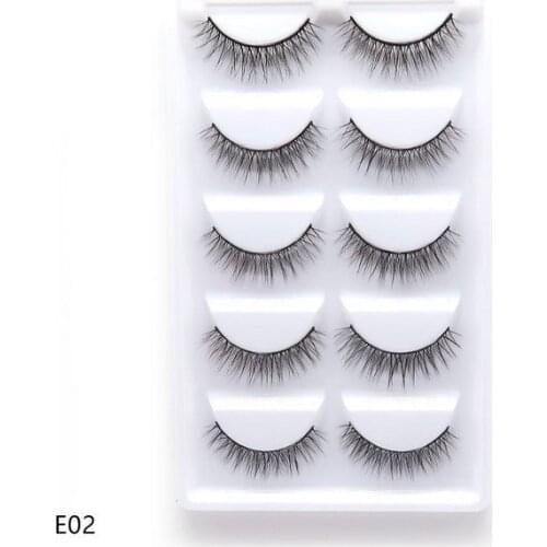 5 pairs Natural 3D Mink Hair Soft False Eyelashes Fluffy Wispy Thick Lashes Eye Makeup Extension Tools