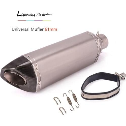 61MM Titanium Alloy Exhaust Muffler Pipe Motorcycle 470MM Escape No DB Killer Universal for Street Bike Scooter Exhaust Tips