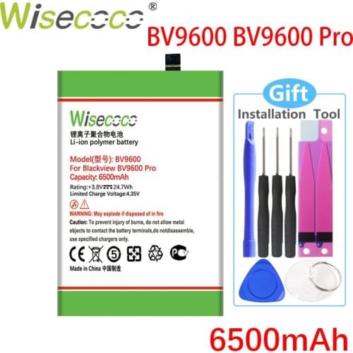 Wisecoco 6500mAh BV 9600 Battery For Blackview BV9600 BV9600Pro Phone High Quality Battery+Tracking Number