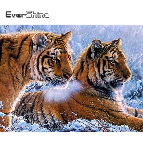 Evershine 5D Diamond Painting Animal DIY Diamond Embroidery Tiger Picture Of Rhinestones Cross Stitch New Arrival Handicraft