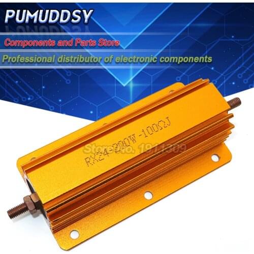 200W Aluminum Power Metal Shell Case Wirewound Resistor 0.1 ~ 1K 0.15 0.2 0.5 1 1.5 2 6 8 10 15 20 100 150 200 300 400 1K ohm