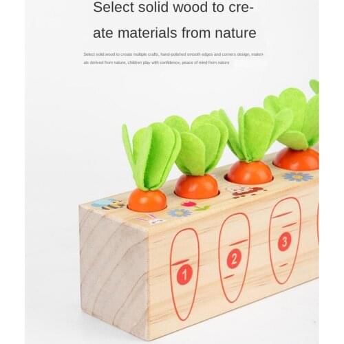 Edicational Carrots Harvest Wooden Childrens Insert Carrot Game for Kids