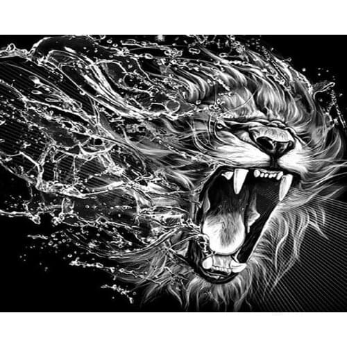 DIY Painting By Numbers Lion Kit Oil Picture By Numbers Animal Wall Art Acrylic Paintings On Canvas Home Decoration 40x50CM