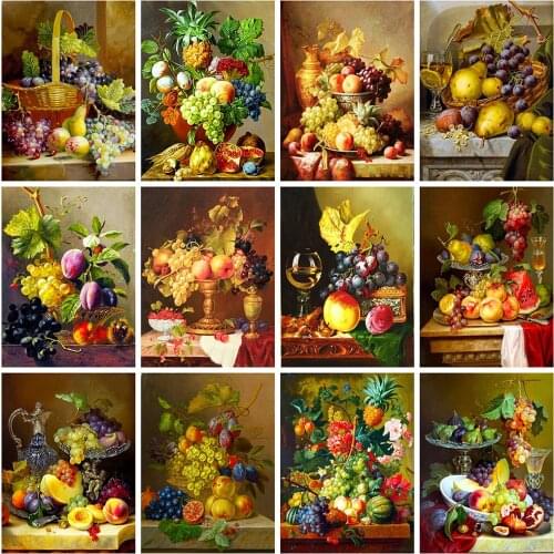 Evershine Diamond Painting Fruit 5D DIY Diamond Embroidery Landscape Full Square Rhinestone Mosaic Art Kitchen Decoration