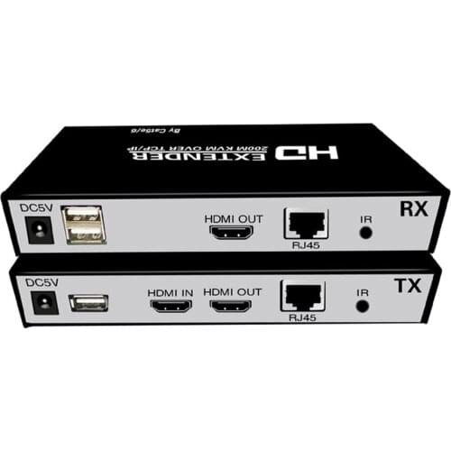 HDMI KVM Extender 200M USB HDMI IR KVM Extender by CAT5e/6 support TCP/IP Support one point-to-many mode and cascade connect