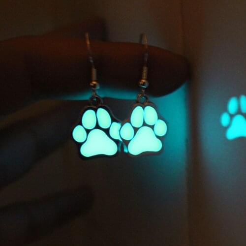 THE Bear paw print Ear Cuff GLOW in the DARK Ear earrings Earring eardrop Clip dangler WOMEN girl gift for yours
