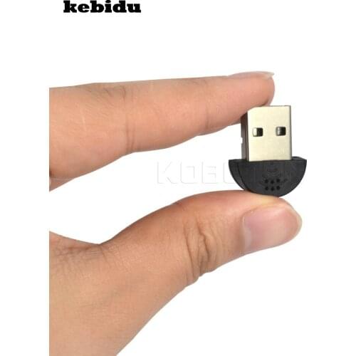 Kebidu Super Ultra Mini USB 2.0 Microphone USB2.0 Smallest Mic Audio Adapter Driver-Free 100-16kHz for Mac PC Notebook Desktop