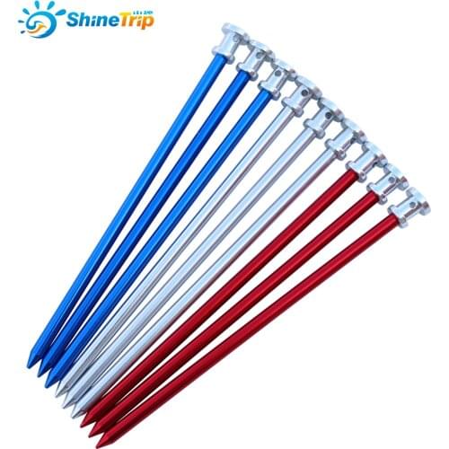 8Pcs Shinetrip 23cm Tent Peg Stake Aluminium Nails With Rope For Large Tent Stakes Camping Equipment Outdoor Tent Accessories