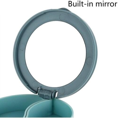Jewelry Storage Box Multilayer Rotating Jewelry Stand Earrings Ring Box Cosmetics Beauty Container Organizer with Mirror JS22