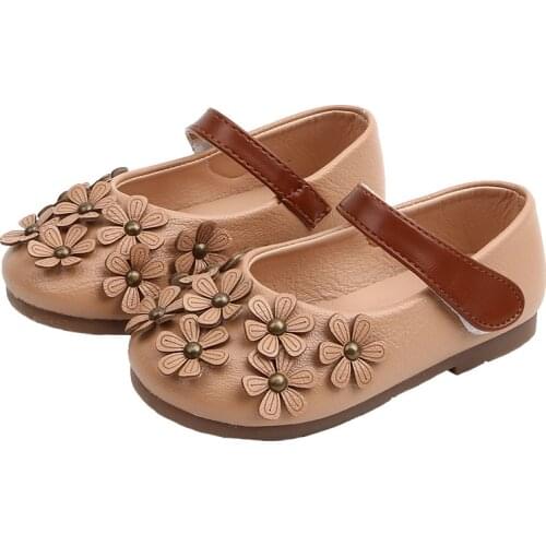 Little Baby Girls Leather Shoes Kids Princess Shoes Girls Flower Soft bottom Single Shoes For Kid Pink Yellow 1 2 3 4 5 6 8T