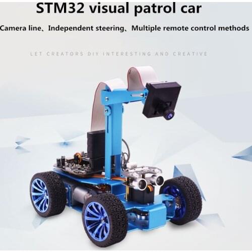 STM32 visual inspection line smart car Independent steering gear steering robot OV7670 camera tracking hunt