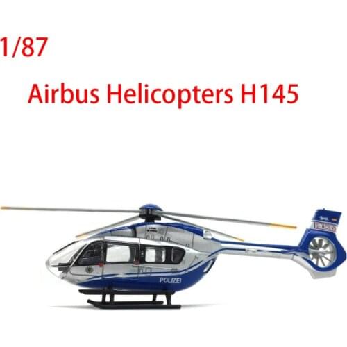 Diecast Airplane Model 1:87 Scale Helicopters H145 Aircraft Alloy Toys for Boys Birthday Gift Police Rescue Helicopter