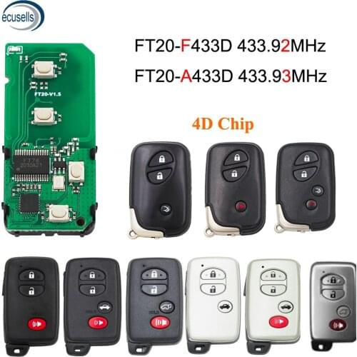 Lonsdor FT20-F433 A433 433.92MHz Car Smart Remote Key for Toyota Land Crulser 4D PCB Board work with K518