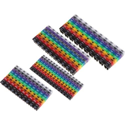 150 pcs/lot Cable Markers Colourful C-Type Marker Number Tag Label For 2-3mm Wire