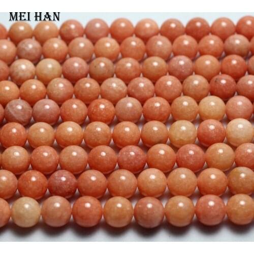 Meihan natural 10mm A+ peach calcite smooth round loose beads for jewelry making DIY women bracelet necklace wholesale