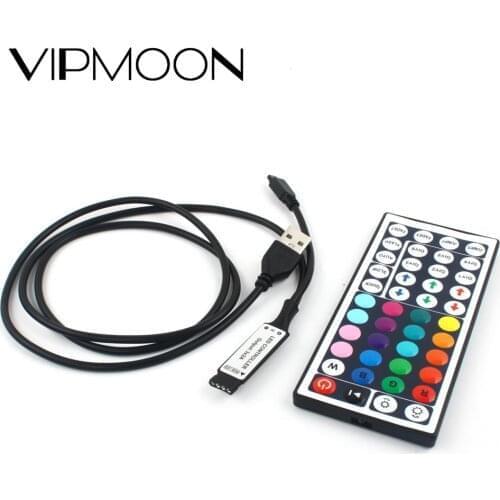 Mini DC5V USB LED RGB Controller 44Key Dimmer IR Remote Control for 5V RGB Flexible LED Lamp Tape Ribbon TV Screen BackLight