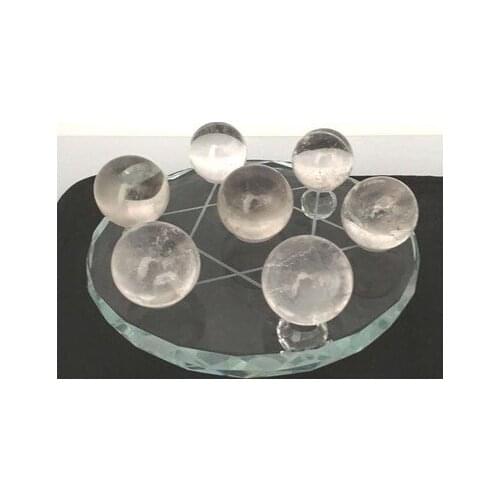 Natural white crystal ball seven star array crystal crafts gift set