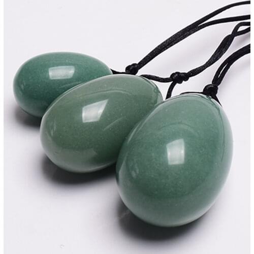 Jade Massage Egg Set Drill Natural Aventurine Yoni Tool Mineral Quartz Healing Ball Kegel Exercise Pelvic Floor Muscle For Women