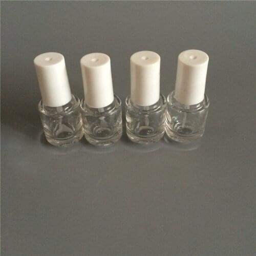 Newest 10pcs/lot 5ml/cc Empty Glass Nail Polished Oil Bottles With White Cap With Brush Cosmetic Nail Oil Container Wholesale