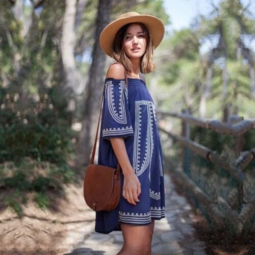 New Arrivals Beach Cover up Embroidery Vintage Swimwear Ladies Tunics Kaftan Beach Dress Beach Wear Women Robe de Plage #Q166